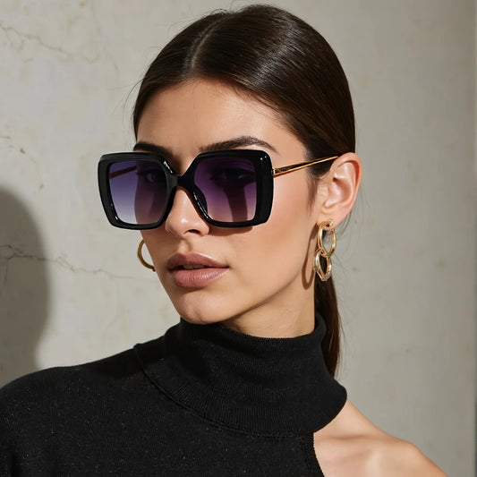 Vintage Trendy Sunglasses for Women Metal Frame Multi-color Gradient Fashion Glasses for Women Gifts for Friend Glasses Women