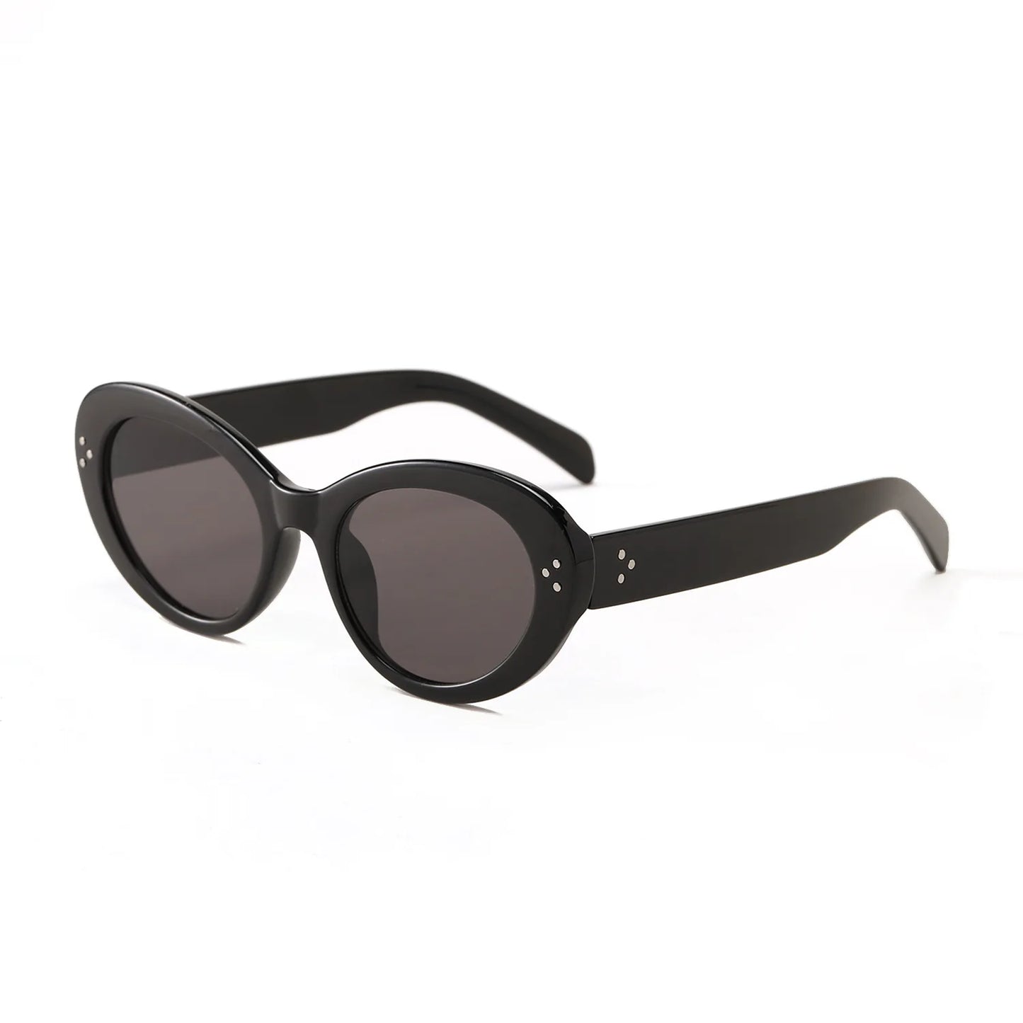 Trendy Oval Sunglasses For Women 2024 Summer Black Shades Sunglasses Womens Brand Designer Fashion Luxury Glasses Eyewear UV400