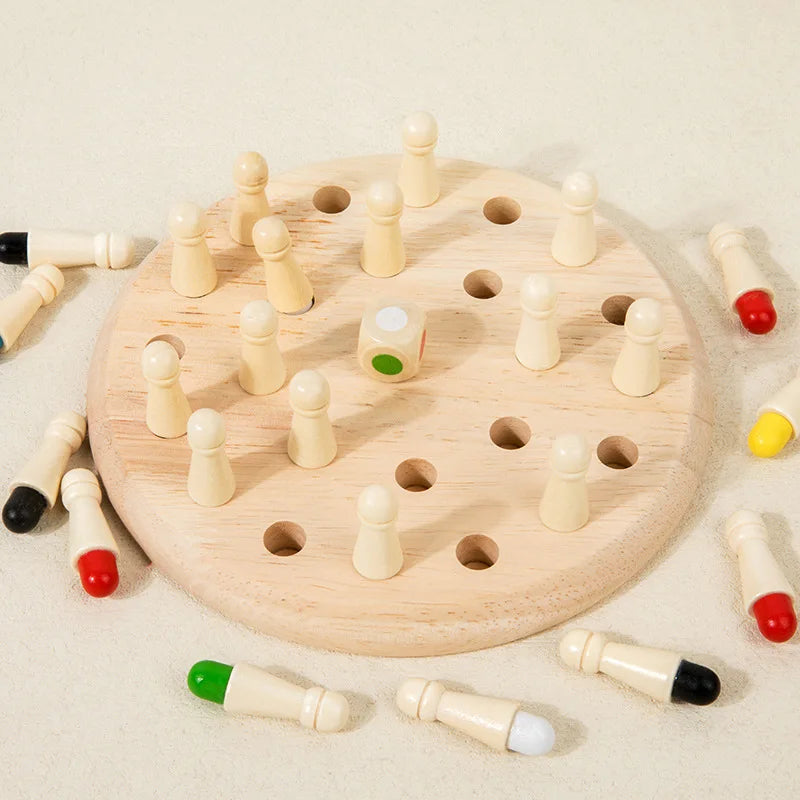 Kids Wooden Memory Match Stick Chess Fun Color Game Board Puzzles Educational Toy Montessori Cognitive Learning Toy For Children