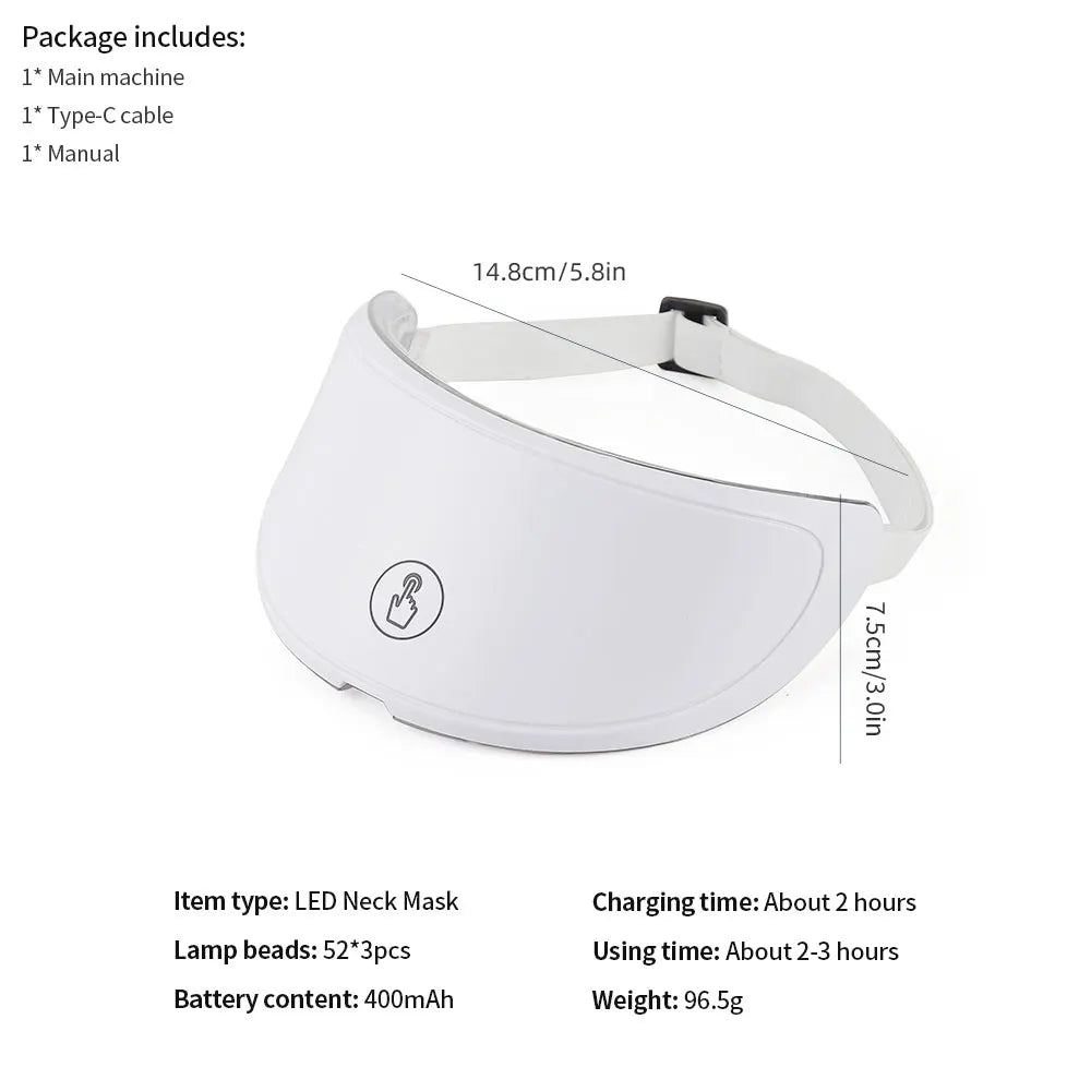 7 Colors LED Face Mask Beauty Machine Neck Part Mask LED Photon Facial Mask Repaired Skin Anti Aging Skin Rejuvenation Tool