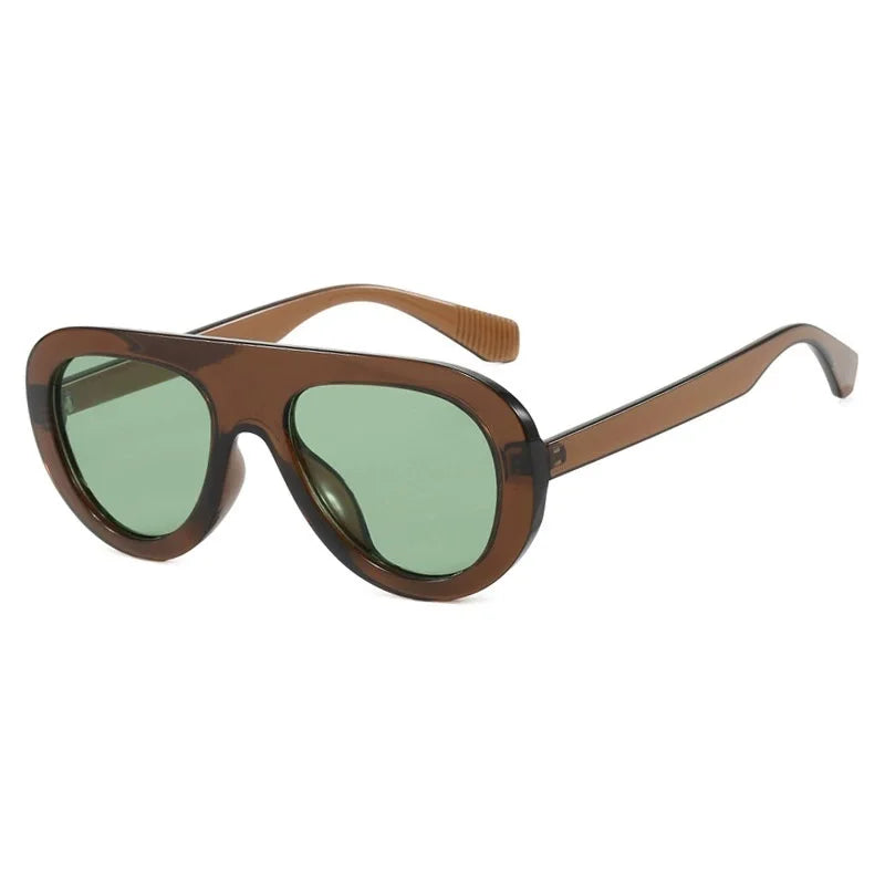 Trendy Sunglasses for Women Men Retro Round Sunglass Flat Top Designer Stylish Frame Sun Glasses Shades Vintage Unisex Eyewear